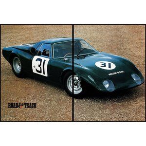 1963 Rover BRM Racing Sports Car Coupe 2 Page Vintage Print Ad Road & Track Art